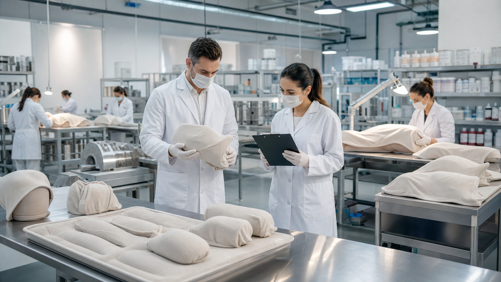 Silicone doll workshop production and manual quality inspection