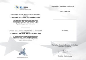 YouQDOLL European Union trademark certificate