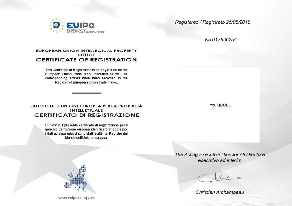 YouQDOLL European Union trademark document preview